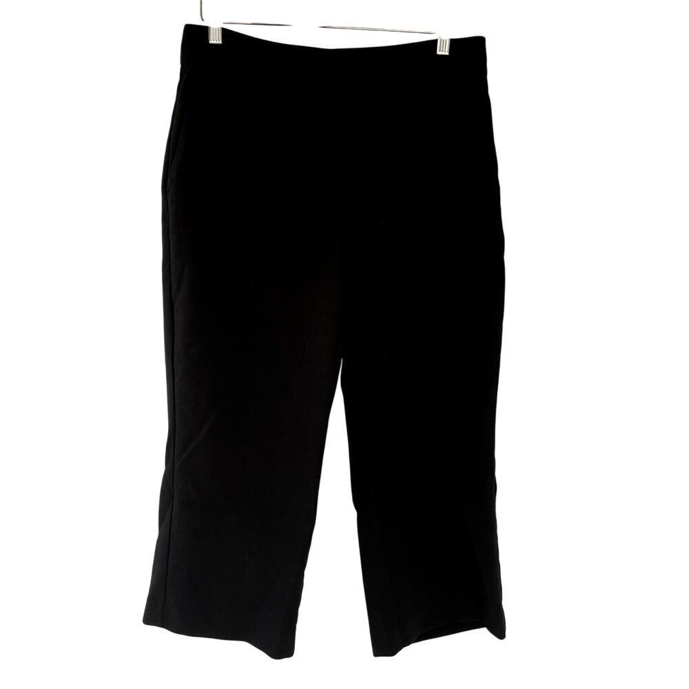 Ann Taylor black business casual pants pockets women's size 12 P capri‎ style